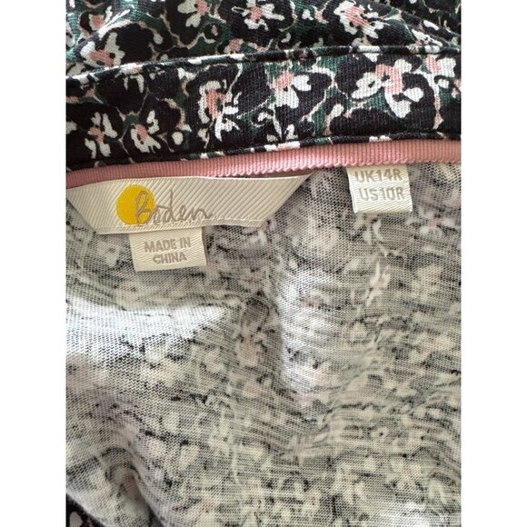 Boden Smocked Jersey Shirt Dress, Floral Pattern Women's Size 10R - Picture 9 of 11